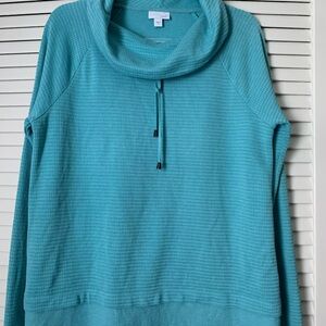 J. Jill Teal Cowl Neck Sweater